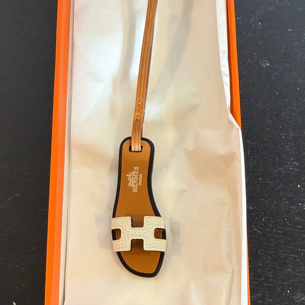 Hermes Tan and Cream Key Holder